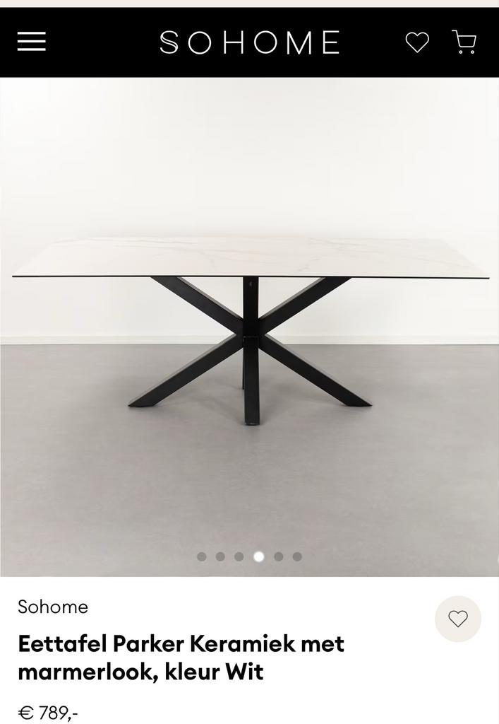 Stijlvolle Marmerlook Eettafel 200x100, Huis en Inrichting, Tafels | Eettafels, Zo goed als nieuw, 100 tot 150 cm, 150 tot 200 cm