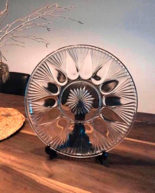 💝 Vintage gebakschaal koekjesschaal koekjesbord persglas, Antiek en Kunst, Antiek | Glas en Kristal, Ophalen of Verzenden