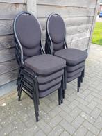 8 stuks stapelstoelen horeca stoelen Stackchair, Vijf, Zes of meer stoelen, Metaal, Zo goed als nieuw, Zwart