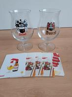 2x Duvel glazen met wapenschild en setje viltjes, Ophalen of Verzenden, Zo goed als nieuw, Glas of Glazen, Duvel
