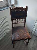 Antieke Eetkamerstoel met Lederen Bekleding, Ophalen