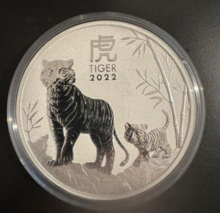 Australië 30 dollar 2022 (1kg) Lunar Year of the Tiger, Postzegels en Munten, Edelmetalen en Baren, Zilver, Verzenden