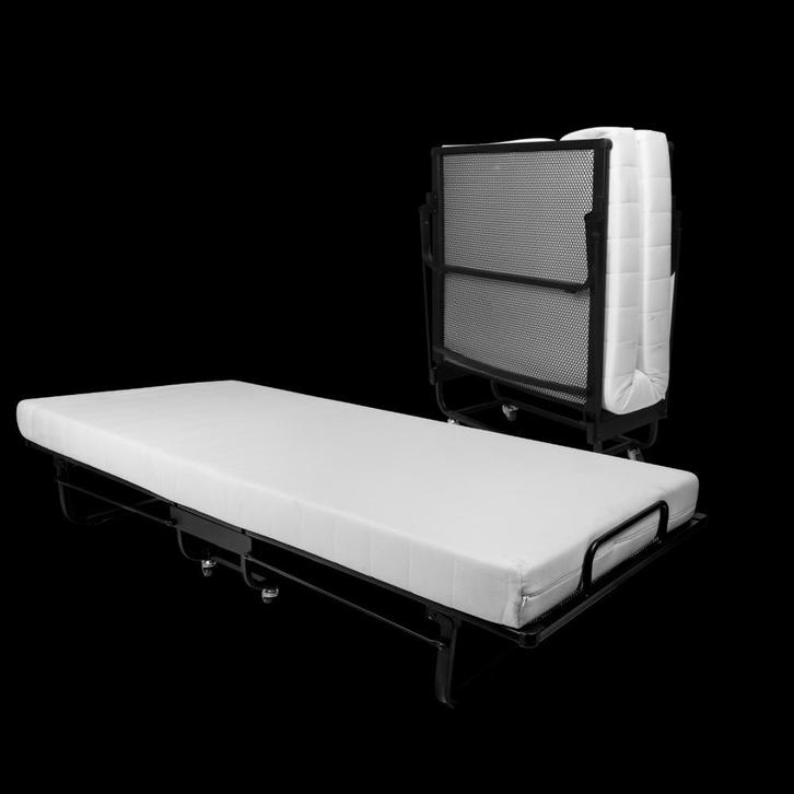 Opklapbed logeerbed vouwbed, Huis en Inrichting, Slaapkamer | Slaapbanken, Zo goed als nieuw, 90 cm, 200 cm, Eenpersoons, Zwart