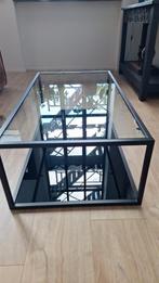 Salontafel kave Home"Blackhill" glas met zwarte frame 110x60, Ophalen, 100 tot 150 cm, 50 tot 100 cm, Minder dan 50 cm