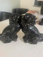 2 Zwarte Staffordshire Hoeren hondjes zeer zeldzaam, Antiek en Kunst, Antiek | Porselein, Ophalen of Verzenden
