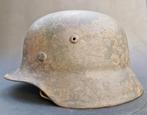 WW2 duitse M35 camo helm Q64 3 tone, Verzamelen, Militaria | Tweede Wereldoorlog, Ophalen of Verzenden, Landmacht, Duitsland, Helm of Baret