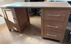 Mooi houten bureau met kastje en 3 lades, Ophalen, Gebruikt, Bureau