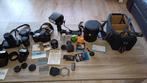 Diverse analoge camera spullen o.a. 2 camera en div lenzen, Ophalen, Gebruikt, Spiegelreflex, Minolta