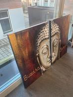 Dubbele Buddha schilderij met 3D effect, Antiek en Kunst, Kunst | Schilderijen | Abstract, Ophalen of Verzenden