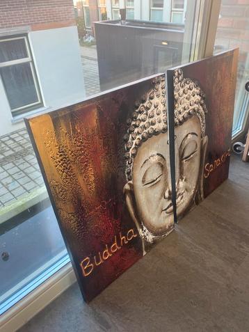 Dubbele Buddha schilderij met 3D effect beschikbaar voor biedingen