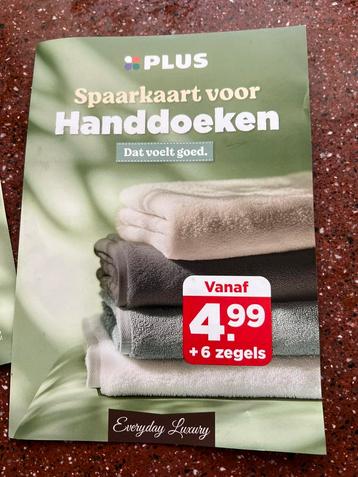 Plus handdoeken sparen. 1 digitale kaart beschikbaar voor biedingen