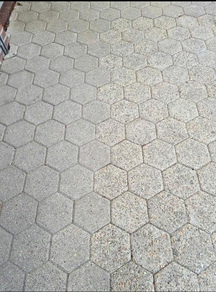 Betonnen Hexagon Klinkers - 5 tot 10 m², Tuin en Terras, Tegels en Klinkers, Gebruikt, Klinkers, Beton, 5 tot 10 m², Gestraald