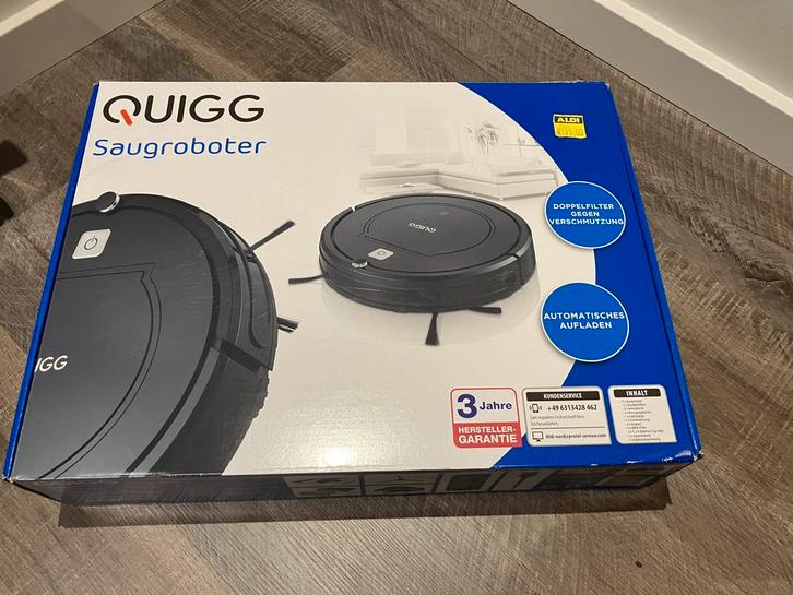 QUIGG robotstofzuiger, compleet in doos, zeer goed!, Witgoed en Apparatuur, Stofzuigers, Zo goed als nieuw, Robotstofzuiger, Ophalen of Verzenden
