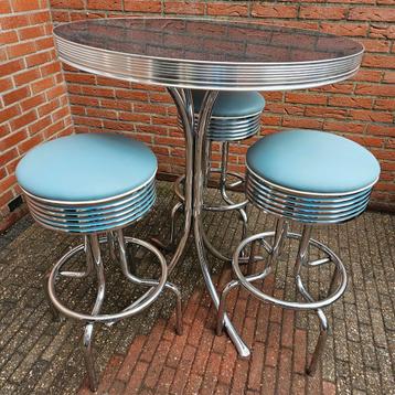 FIFTIES SIXTIES AMERIKAANSE BEL AIR BARKRUKKEN MET BARTAFEL  beschikbaar voor biedingen