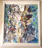 Jonge vrouw met decors '89 - Jelle Hoogstra 1924-2003, Antiek en Kunst, Kunst | Schilderijen | Klassiek, Ophalen of Verzenden