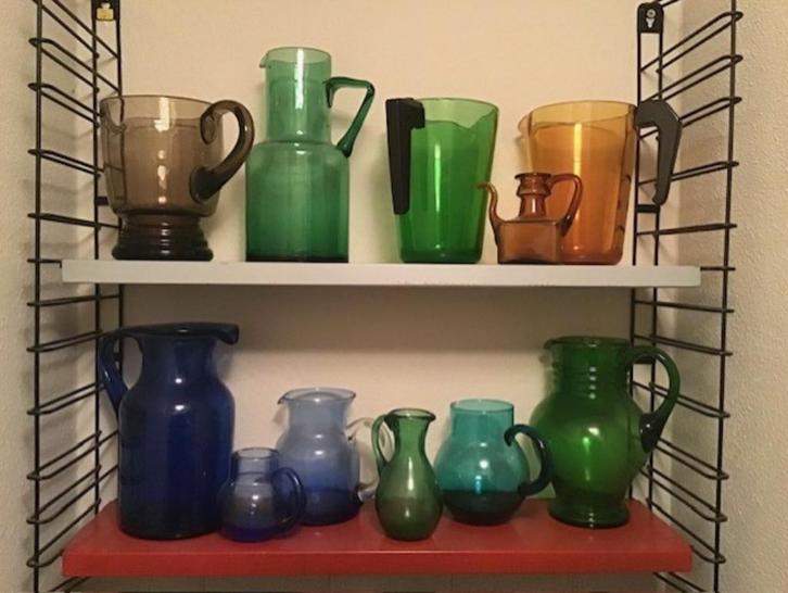 Set van diverse retro waterkannen - jaren 70, Verzamelen, Glas en Borrelglaasjes, Zo goed als nieuw, Overige typen, Ophalen of Verzenden