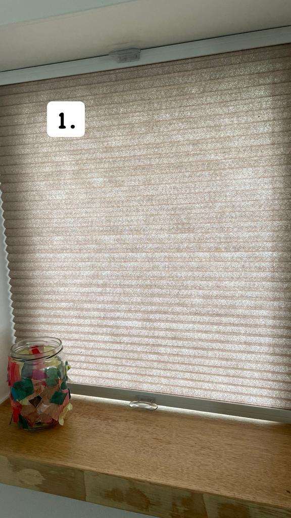 Veneta plissegordijnen diverse maten, Huis en Inrichting, Stoffering | Gordijnen en Lamellen, Gebruikt, Minder dan 100 cm, Beige