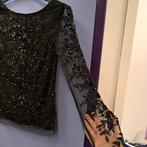 Mango feestelijke top zwart vol met kralen / gaas XS 44097, Kleding | Dames, Mango, ., Zwart, Ophalen of Verzenden