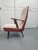 Vintage Fauteuil Teddy meubelstof gestoffeerd, Huis en Inrichting, Stoelen, Hout, Overige kleuren, Zo goed als nieuw, Eén