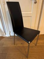 Nieuwe mooie zwarte italiaanse lederen design stoel MIDJ, Huis en Inrichting, Ophalen, Modern design, Wilms, Zwart