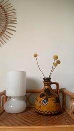 West Germany vintage vaas bruin / okertinten flesvaas, Overige kleuren, Aardewerk of Porselein, Ophalen of Verzenden, Zo goed als nieuw