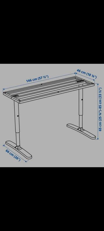 Onderstel IKEA bekant (voor bureau 12080), verstelbaar - afbeelding 3