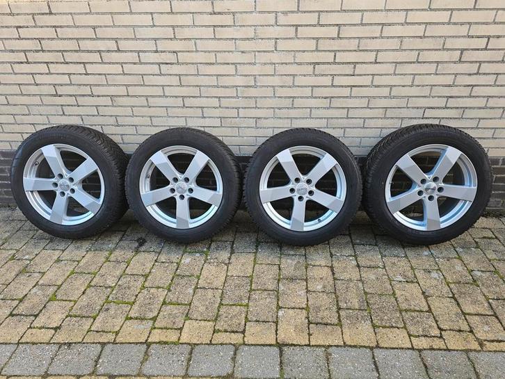 Set zeer goede winterbanden op velg - 225/55R18, Auto-onderdelen, Banden en Velgen, Banden en Velgen, Winterbanden, 18 inch, 225 mm