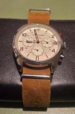 Tommy Hilfiger horloge met nieuw leren bandje en batterij, Overige merken, Staal, Polshorloge, Ophalen of Verzenden