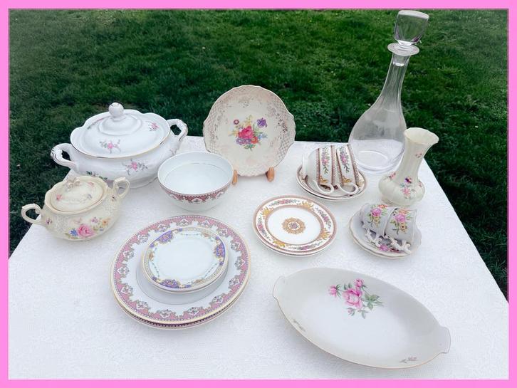 Brocant servies bordjes kopjes rommelmarkt, Antiek en Kunst, Antiek | Servies los, Ophalen