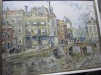 Hendrik BOGMAN, Mooie Repr Aquarel SMITDSWATER Haag, Ophalen of Verzenden, Voor 1940, Gebruikt, Overige onderwerpen