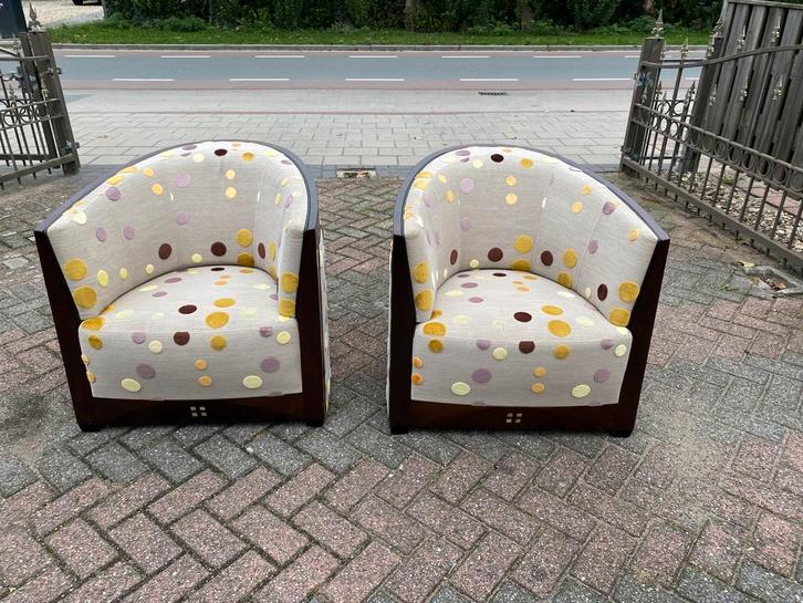 2 x Schuitema Art - Deco fauteuils !!!, Huis en Inrichting, Fauteuils, Gebruikt, Hout, Stof, 75 tot 100 cm, 75 tot 100 cm, Ophalen