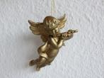 Gouden engel cherubijn met fluit, kersthanger engel kerstbal, Diversen, Kerst, Ophalen of Verzenden, Zo goed als nieuw