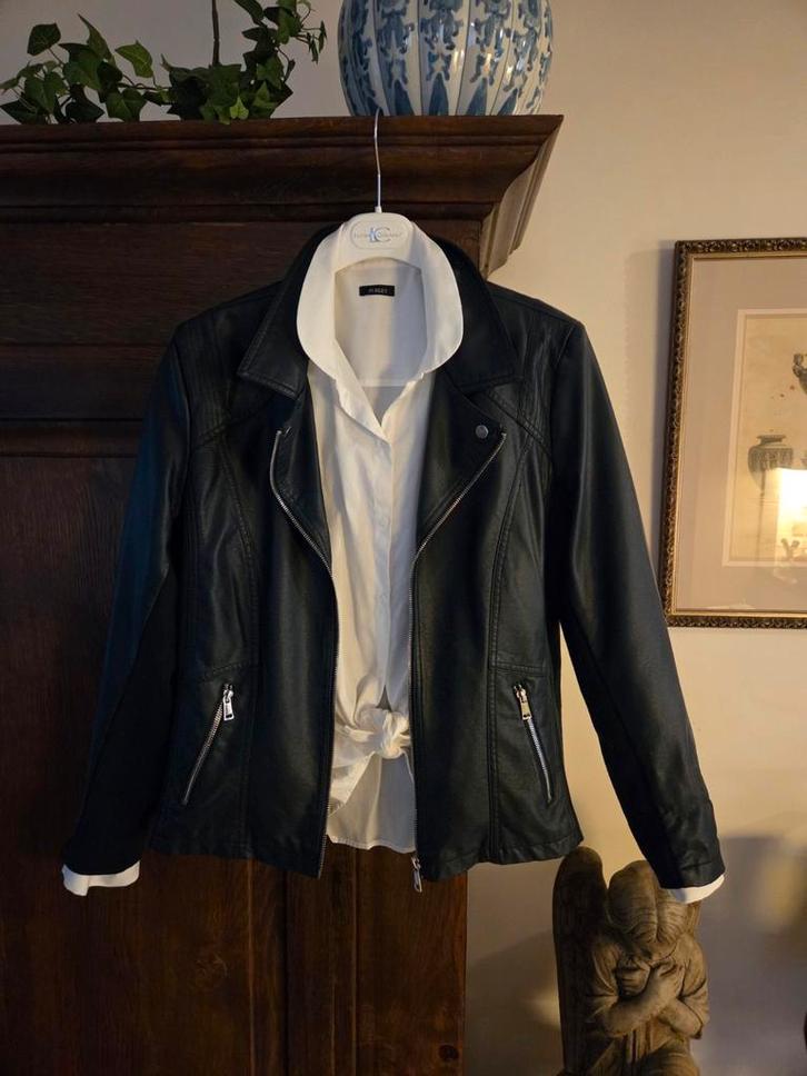 MS Mode Imitatie Leren Jasje Maat 48, Kleding | Dames, Jasjes, Kostuums en Pakken, Zo goed als nieuw, Maat 46/48 (XL) of groter