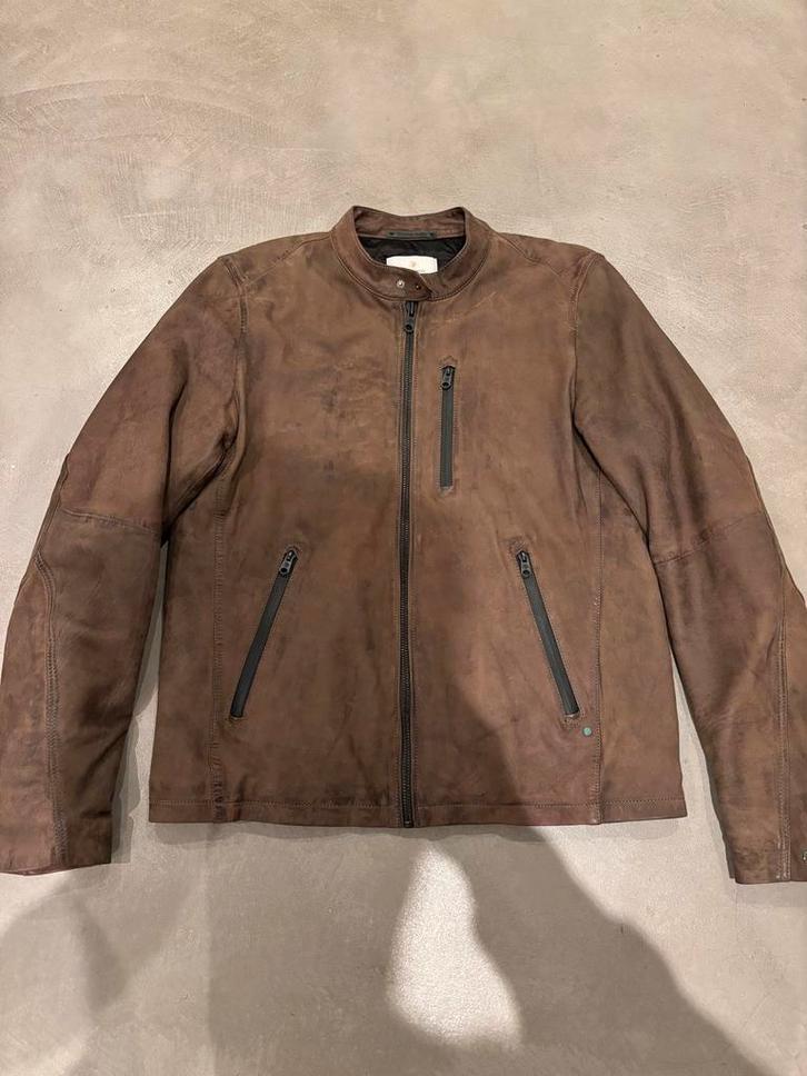 Cast Iron Bruin echt leren herenjas Z.G.A.N. maat xxl, Kleding | Heren, Jassen | Winter, Zo goed als nieuw, Overige maten, Bruin