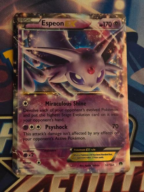 Espeon EX 52/122 BREAKPoint - PO, Hobby en Vrije tijd, Verzamelkaartspellen | Pokémon, Gebruikt, Losse kaart, Ophalen of Verzenden