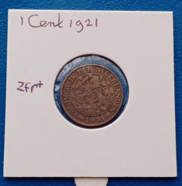 1 cent 1921 - Wilhelmina beschikbaar voor biedingen