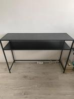 Zwarte mango hout bijzettafel, Huis en Inrichting, Ophalen, 50 tot 100 cm, Rond, Zo goed als nieuw