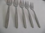 5 vintage RVS dessert vorkjes fruitvorkje 13,5 cm 1960 p st, Ophalen of Verzenden