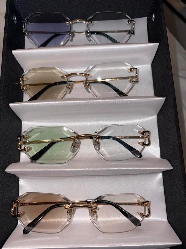Cartier diamond cut, Sieraden, Tassen en Uiterlijk, Zonnebrillen en Brillen | Heren, Nieuw, Zonnebril, Overige merken, Zwart, Ophalen of Verzenden
