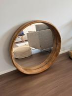 Grote spiegel met houten rand, ca 80cm, Huis en Inrichting, Woonaccessoires | Spiegels, Ophalen, Rond, Zo goed als nieuw, 75 tot 100 cm