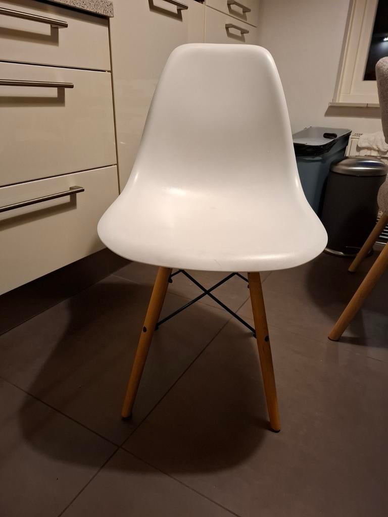 Witte kuip eetkamerstoelen 4x, Ophalen, Gebruikt, Wit, Vier