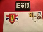 Badge en een envelop van de EOD  1944/ 1994, Verzamelen, Ophalen of Verzenden, Landmacht, Nederland, Embleem of Badge
