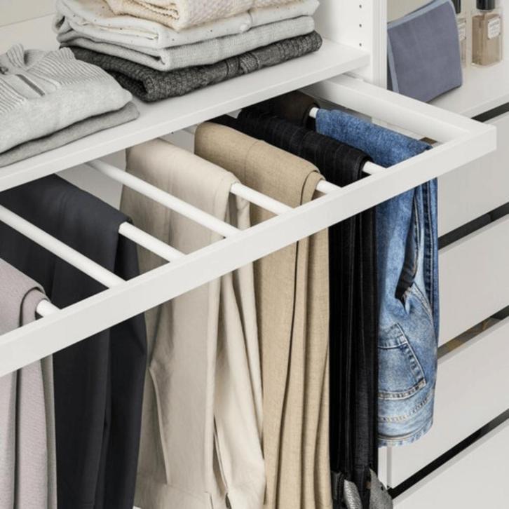 Komplement Uittrekbare Broekhanger wit - 100 cm, Huis en Inrichting, Kasten | Kledingkasten, Zo goed als nieuw, Minder dan 100 cm