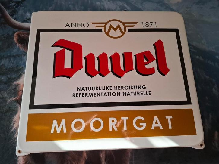 Origineel Duvel Emaille Reclamebord, Verzamelen, Merken en Reclamevoorwerpen, Gebruikt, Reclamebord, Ophalen of Verzenden