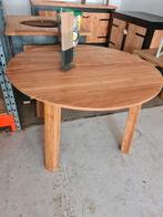 Teak tuintafels massief rond 120 cm Nu 495 euro Op=Op Outlet, Ophalen, Nieuw, Rond, Teakhout