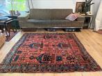 Antiek Perzisch dorps tapijt ca.1910 handgeknoopt 158x180 cm, Ophalen of Verzenden