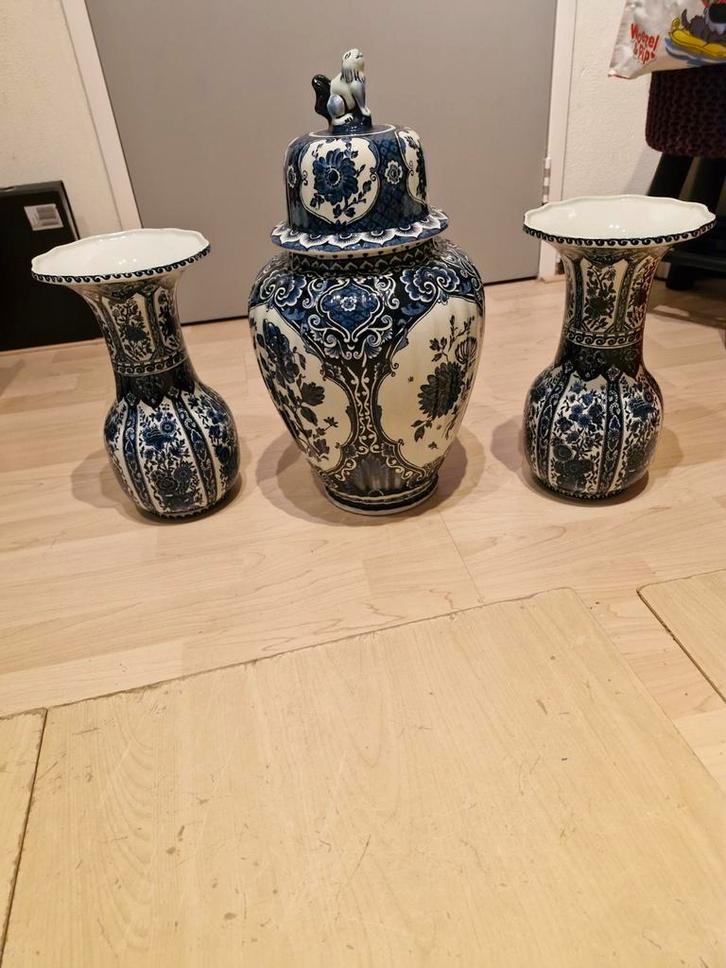 Delfts Blauw Vaas Set, Antiek en Kunst, Antiek | Keramiek en Aardewerk, Ophalen of Verzenden