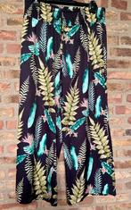 Nieuw! Prachtige wijde palazzo broek zwart groen bladeren 44, Blauw, Maat 46/48 (XL) of groter, Nieuw, Ophalen of Verzenden