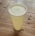 Tupperware beker met deksel Geel Hoogte 17cm Ø 7,5cm, Ophalen of Verzenden, Geel, Beker of Kan
