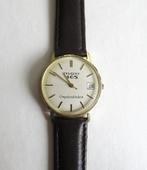 Vintage Peugeot 405 quartz herenhorloge met kalender van '90, Ophalen of Verzenden